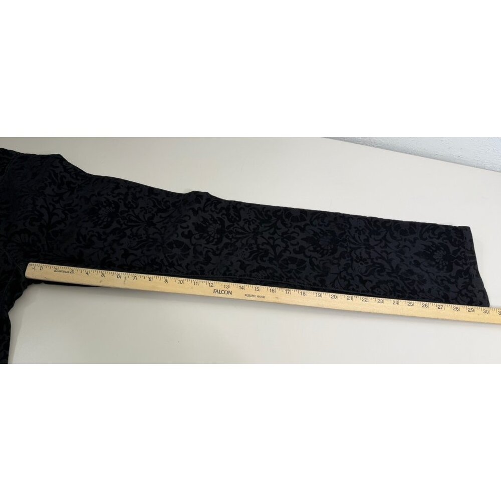 Lauren Ralph Lauren Sz 8 (Actual 30x30) Velvet Floral Pants Straight Stretch EUC - Picture 8 of 11